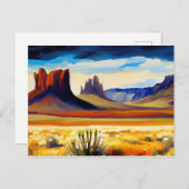 Illustratie woestijnlandschap briefkaart (Voorkant / Achterkant)