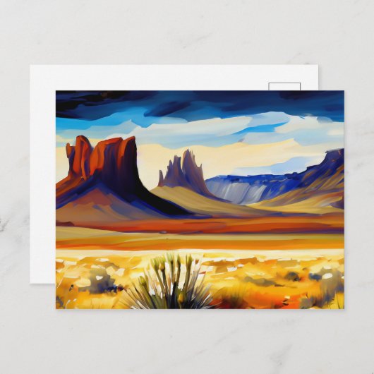 Illustratie woestijnlandschap briefkaart (Voorkant / Achterkant)