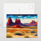 Illustratie woestijnlandschap briefkaart (Voorkant / Achterkant)