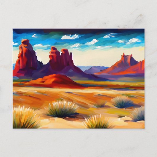 Illustratie woestijnlandschap briefkaart (Voorkant)