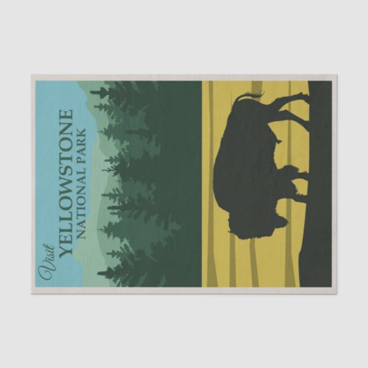 illustratie Yellowstone National Park Tissuepapier (Voorkant)