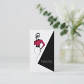 Illustratie zakelijke dame Kantoor Visitekaartje (Staand voorkant)