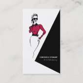 Illustratie zakelijke dame Kantoor Visitekaartje (Voorkant)