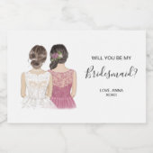 Illustratie: zal je mijn kaarslabel voor bruidsmai voedselcontainer etiket (Enkel label)