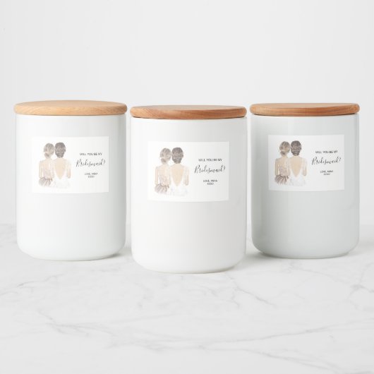 Illustratie: zal je mijn kaarslabel voor bruidsmai voedselcontainer etiket (Flessen)