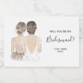 Illustratie: zal je mijn kaarslabel voor bruidsmai voedselcontainer etiket (Enkel label)