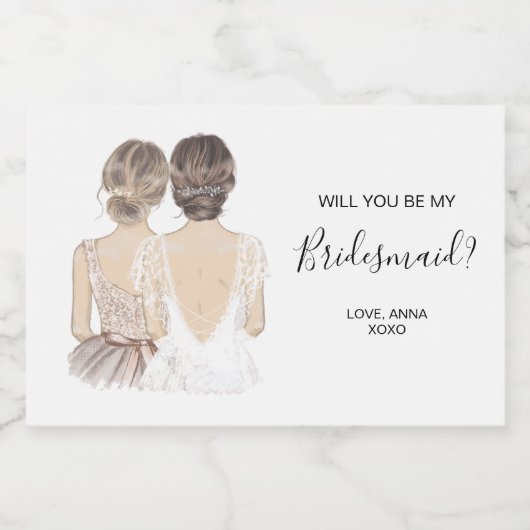 Illustratie: zal je mijn kaarslabel voor bruidsmai voedselcontainer etiket (Enkel label)