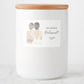 Illustratie: zal je mijn kaarslabel voor bruidsmai voedselcontainer etiket (Voorkant)