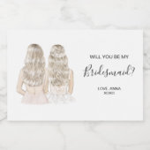 Illustratie: zal je mijn kaarslabel voor bruidsmai voedselcontainer etiket (Enkel label)