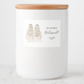 Illustratie: zal je mijn kaarslabel voor bruidsmai voedselcontainer etiket (Voorkant)