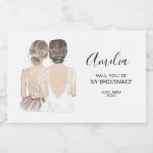 Illustratie: zal je mijn kaarslabel voor bruidsmai voedselcontainer etiket (Enkel label)