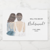 Illustratie: zal je mijn kaarslabel voor bruidsmai voedselcontainer etiket (Enkel label)