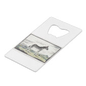 Illustratie zebra Afrika tekening van de stripper Creditkaart Flessenopener (Achterkant Gekanteld)