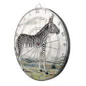 Illustratie zebra Afrika tekening van de stripper Dartbord (Voorkant Rechts)