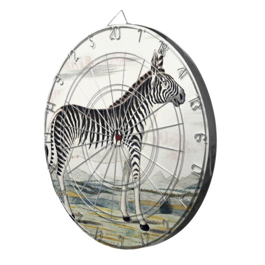 Illustratie zebra Afrika tekening van de stripper Dartbord (Voorkant Rechts)