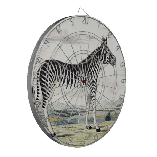 Illustratie zebra Afrika tekening van de stripper Dartbord (Voorkant Links)