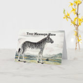 Illustratie zebra Afrika tekening van de stripper Kaart (Gele Bloem)