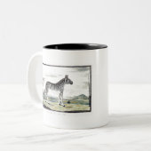 Illustratie zebra Afrika tekening van de stripper Tweekleurige Koffiemok (Voorkant links)