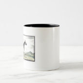 Illustratie zebra Afrika tekening van de stripper Tweekleurige Koffiemok (Center)