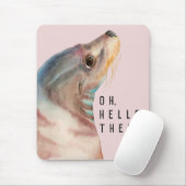 Illustratie zee Lion | Voeg je grappige tekst toe Muismat (Met muis)