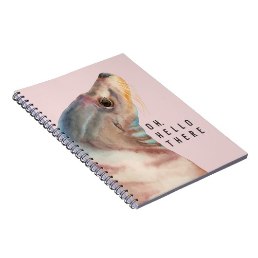 Illustratie zee Lion | Voeg je grappige tekst toe Notitieboek (Rechterzijde)