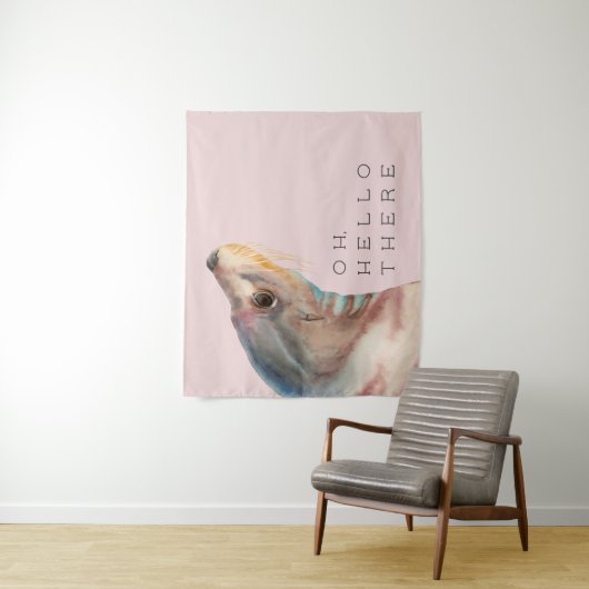 Illustratie zee Lion | Voeg je grappige tekst toe Wandkleed (In situ)