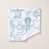  illustratie Zeeen Moderne Blauw Bad Handdoek (Wasdoekje)