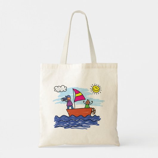 Illustratie zeilreis Canvas tas zeilboot (Achterkant)
