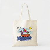 Illustratie zeilreis Canvas tas zeilboot (Voorkant)