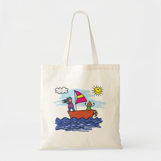 Illustratie zeilreis Canvas tas zeilboot (Voorkant)