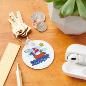 Illustratie zeilreis Sleutelhanger zeilboot