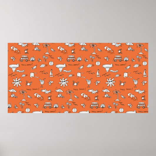 illustratie zomerpatroon poster (Voorkant)