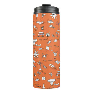 illustratie zomerpatroon thermosbeker