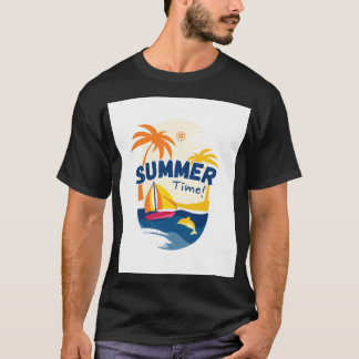 Illustratie zomertijd t-shirt
