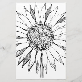 Illustratie zonnebloem briefpapier