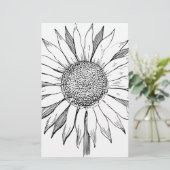 Illustratie zonnebloem briefpapier (Staand voorkant)