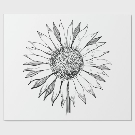 Illustratie zonnebloem cadeaupapier (Vlak)