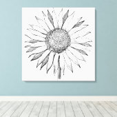 Illustratie zonnebloem canvas afdruk (Insitu (Houten vloer))