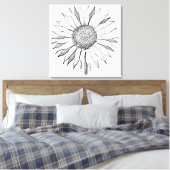 Illustratie zonnebloem canvas afdruk (Insitu (Slaapkamer))