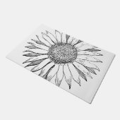 Illustratie zonnebloem deurmat (Schuin)