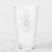 Illustratie zonnebloem glas (Achterkant)