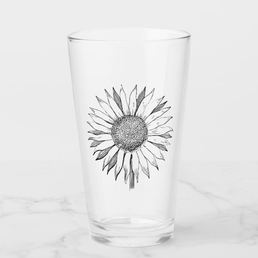 Illustratie zonnebloem glas (Voorkant)