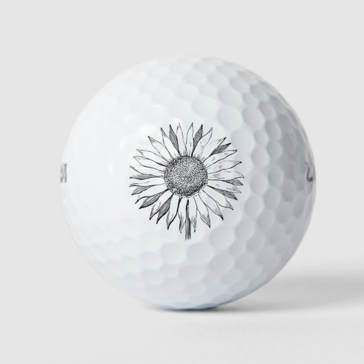 Illustratie zonnebloem golfballen (Voorkant)