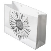 Illustratie zonnebloem groot cadeauzakje (Voorkant Gekanteld)