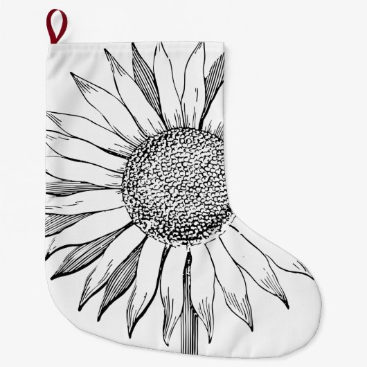Illustratie zonnebloem grote kerstsok (Voorkant)