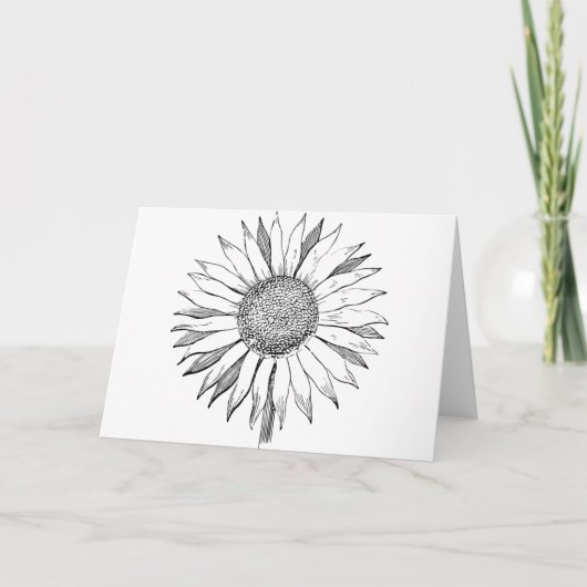 Illustratie zonnebloem kaart (Voorkant)