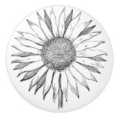 Illustratie zonnebloem keramische knop (Voorkant)