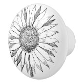 Illustratie zonnebloem keramische knop (Rechts)