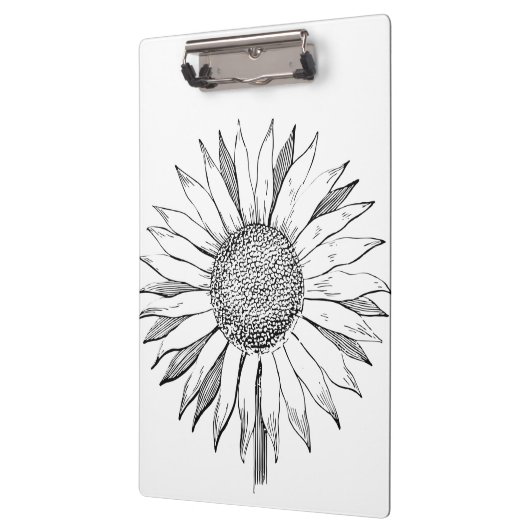 Illustratie zonnebloem klembord (Links)