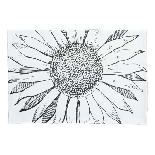 Illustratie zonnebloem kussensloop (Voorkant)